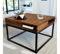 Table basse FineBuy Table de salon en bois massif 60 cm carrée