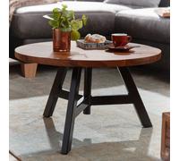 Table basse FineBuy Table de salon en bois massif 60x60x35 cm Table de salon ronde