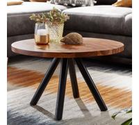 Table basse FineBuy Table de salon en bois massif 60x60x35 cm Table de salon ronde