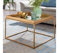 Table basse FineBuy Table de salon en verre miroir 60x60x41cm Table de salon or