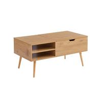 Table Basse Florence Effet chêne foncé Plateau relevable 96cm