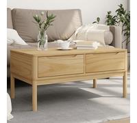 Table basse FLORO brun cire 99x55,5x45 cm pin massif