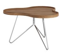 Table Basse Flower Mono 66x39 Chrome/ Noyer