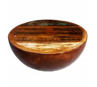 Table basse Forme de bol avec base en acier Bois recyclé