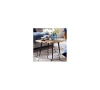 Table Basse - WOHNLING - Disque d'arbre - Métal - 64x64x37 cm - Design Moderne