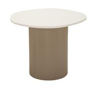 Table Basse ""Frankfurt"" 39cm Beige Foncé & Blanc