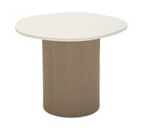 Table Basse "Frankfurt" 39cm Beige Foncé & Blanc