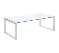 Table basse FREYA - Verre trempé & métal chromé