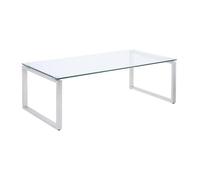 Table basse FREYA - Verre trempé & métal chromé