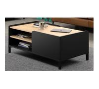 Table basse Gami - Décor châtaigner et noir - L 106 x P 60 x H 42 cm - AMSTERDAM