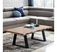 Table basse GAYA bois massif acacia 115 x 60 cm tronc d'arbre table de salon