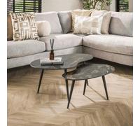 Table basse gigogne en céramique FAUSTINE (lot de 2)