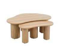 Table basse gigogne en mélaminé beige Maeve - Oviala