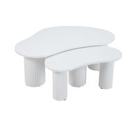 Table basse gigogne en mélaminé blanc - Oviala