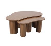 Table basse gigogne en mélaminé bois foncé Maeve - Oviala