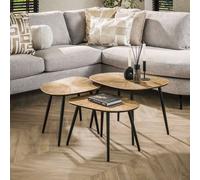 Table basse gigogne organique en métal doré YATO3 (lot de 3)