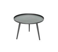 Table basse gigogne ronde grise en aluminium Antiparos Ø 60 x 42 cm -