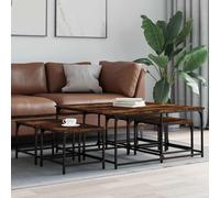 vidaXL Tables basses gigognes 5 pièces en bois d'ingénierie chêne fumé 835336