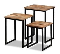 Table basse gigogne - vidaXL - 3 pcs - Teck massif - Rectangulaire - Salon - Marron