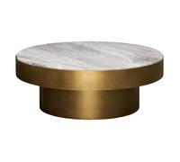 ATMOSPHERA CREATEUR D'INTERIEUR - Table basse ronde graphite, diamètre 80 cm, dorée