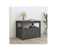 vidaXL Table basse Gris 71x49x55 cm Bois massif de pin 820938