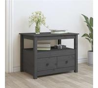 vidaXL Table basse Gris 71x49x55 cm Bois massif de pin 820938