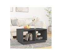Vidaxl Table Basse Gris 80x50x40 Cm Bois Massif De Pin Marron