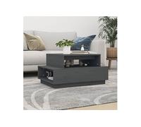 Table basse Gris 80x55x40,5 cm Bois massif de pin814516
