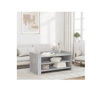 Table basse gris béton 100x50x50 cm bois d'ingénierie, table latérale, table de salon, table d'accent, bout de 848349