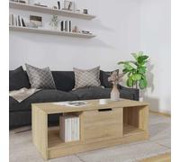 Table Basse Gris Béton 102x50x36 cm Bois d'Ingénierie Table d'Appoint vidaXL