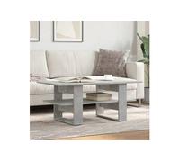 Table basse gris béton 102x55x42 cm bois d'ingénierie, table latérale, table de salon, table d'accent, bout de 823265