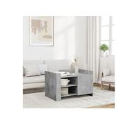 Vidaxl Table Basse Gris Béton 80x50x50 Cm Bois D'ingénierie Marron