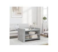 Vidaxl Table Basse Gris Béton 80x50x50 Cm Bois D'ingénierie Marron