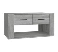 Table Basse Grise Sonoma 80x50x40 cm en Bois d'Ingénierie avec 2 Tiroirs