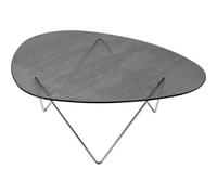 GUBI Table basse Pedrera Chrome-structure glass smoke