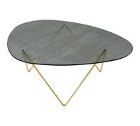 GUBI Table basse Pedrera Laiton semi-mat-verre structuré smoke