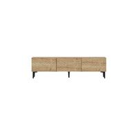 Table basse GUILIA Lot de 2 rondes asymétriques 90 cm effet noyer en panneaux de particules