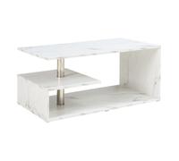 Table basse Haarlem 90 x 50 x 41 cm effet marbre blanc