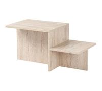 Table basse - HARMONY - Rectangulaire - Effet travertin - 80 x 40 x 40 cm