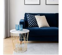 TABLE BASSE HARRISA - MARBRE BLANC / DORÉ - STYLE MODERNE GLAMOUR