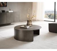 Table-basse Haru 90x35 cm Céramique Laminam® Noir Désir Marron Métallique Argenté