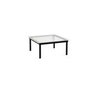 Table Basse HAY Kofi 80x80 en Chêne Noir et Verre Rainuré Transparent
