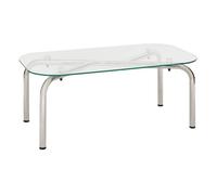 Atmosphera Table basse Hecate en verre et métal chromé argent 110x60 cm