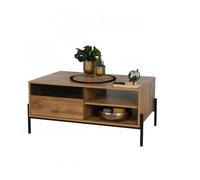 Table basse ""Helio"" - Noir/Marron - L 100 x l 55 x H 45 cm