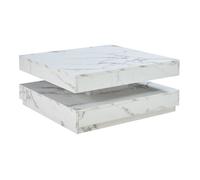 Table basse - HELLOSHOP26 - Console d'appoint - Effet marbre blanc - 76 x 76 x 38 cm - Montage facile