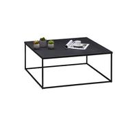 IDIMEX Table Basse HILAR Table de Salon Grande Table d'appoint Design Retro Vintage Industriel, Plateau carré de 80 x 80 cm en métal laqué Noir