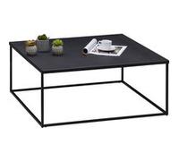 Table basse HILAR table de salon grande table d'appoint design retro vintage industriel, plateau carré en métal laqué noir Noir, Noir G