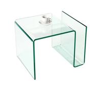 Table basse HOLOW en verre trempé - Table basse design asymétrique transparente