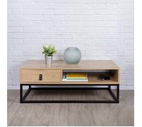 Home deco factory – Table basse – Abbott – Bois et métal – Marron et noir