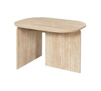 Table Basse - Home Deco Factory - Pietra - Effet Pierre Travertin - Blanc Et Beige